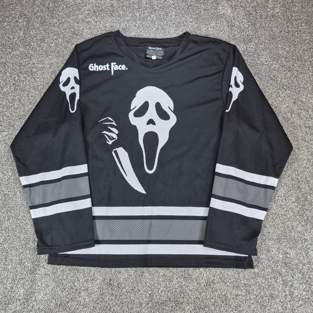 Ghost Face Hockey Jersey Mens Large Scream Horror Movie The Icon of Halloween
